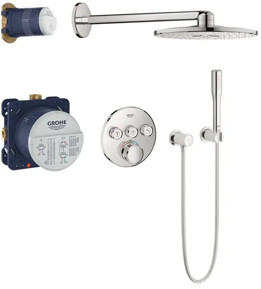 Grohe Grohtherm SmartControl 淋浴套装,配有 Rainshower SmartActive 310,镀铬