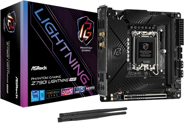 ASRock Z790I PG LIGHTNING WIFI 主板 - Intel Z790 - Intel LGA1700 插槽 - DDR5 内存 - Mini-ITX