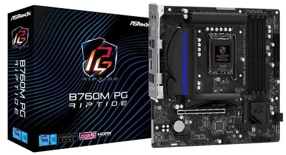 ASRock B760M PG Riptide 主板 - Intel B760 - Intel LGA1700 插槽 - DDR5 内存 - Micro-ATX