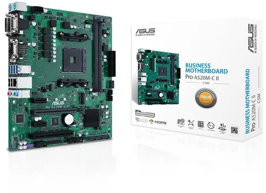 ASUS PRO A520M-C II/CSM 主板 - AMD A520 - AMD AM4 插槽 - DDR4 内存 - Micro-ATX