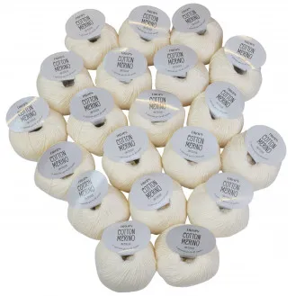 Drops Cotton Merino 纱线包 单色 01 自然色 - 20 个 - Drops Cotton Merino 纱线包 单色 01 自然色 - 20 个