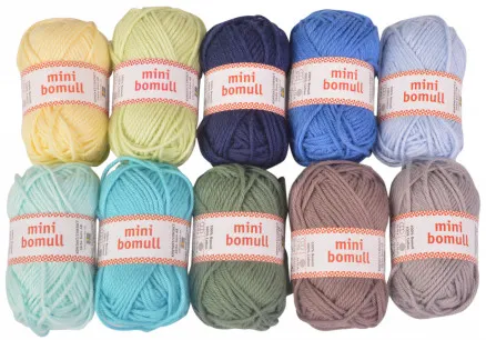 Järbo Minibomull 纱线包 07 宝宝男孩 10g - 10 个 - Järbo Minibomull 纱线包 07 宝宝男孩