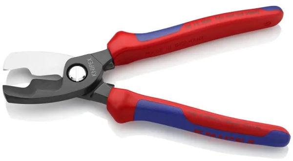 Knipex 双刃电缆剪，发黑处理，多组件手柄，200 毫米