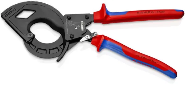 Knipex 电缆剪（棘轮原理，三档）黑色发黑处理，带多组件手柄 320 毫米