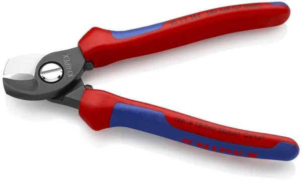 Knipex 电缆剪，发黑处理，多组件手柄，165 毫米