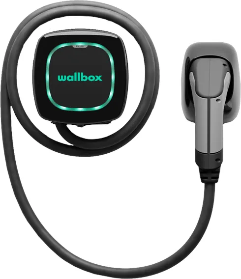 Wallbox Pulsar Plus 充电盒,带 Wi-Fi,22 kW,5 米,Type 2,黑色