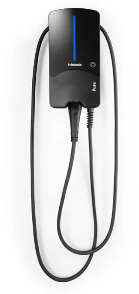 Webasto Pure 充电盒 11 kW Type 2 黑色版,配 4.5 米电缆 - 集成直流剩余电流保护继电器 RCD-DD