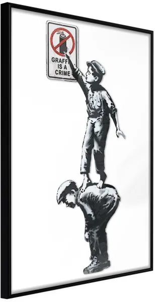 ARTGEIST 带框海报 - Banksy: 涂鸦是犯罪 黑色 30x45