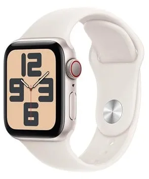 Apple Watch SE GPS + Cellular 40mm - 星光色铝金属表壳配星光色运动表带 - S/M