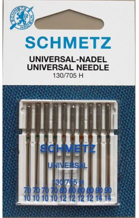 Schmetz 通用缝纫机针 130/705H 70号 - 10支装