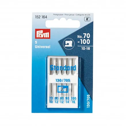 Prym 通用缝纫机针 130/705 尺寸 70-100 - 5 支装