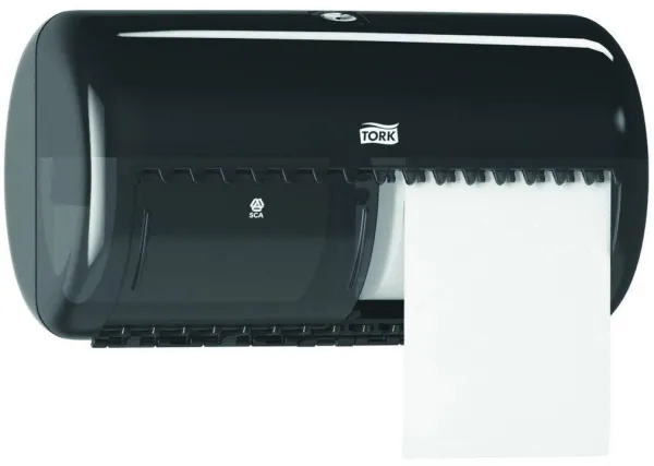 Tork 双卷纸分配器,适用于卫生纸,2 卷,黑色,T4
