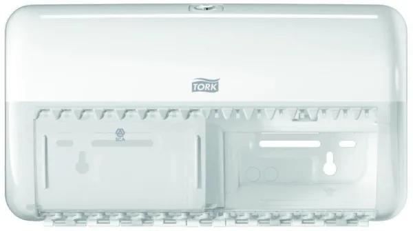 Tork 双卷纸分配器,适用于卫生纸,2 卷,白色,T4
