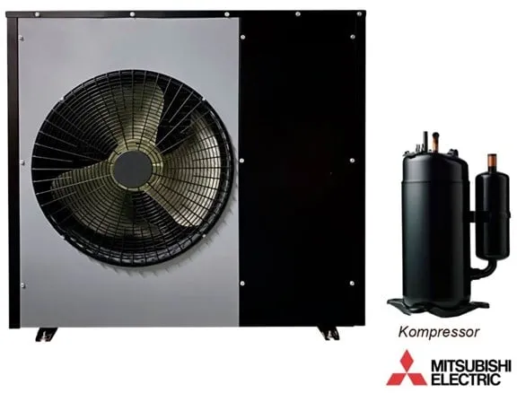 Andersen Electric Nordic One 空气/水热泵,带 WiFi,7kW,黑色