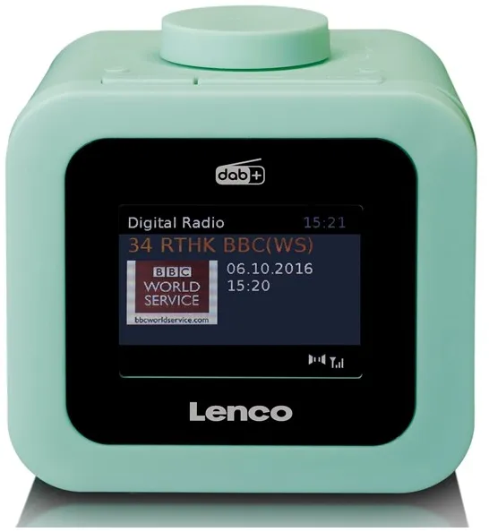 Lenco CR-620GN - DAB+/FM 彩色显示闹钟收音机 - 绿色