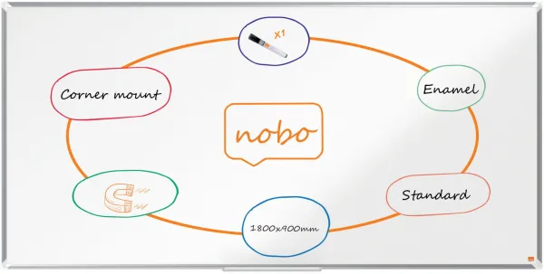 Nobo Premium Plus 搪瓷白板 180x90cm 白色