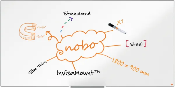 Nobo Impression Pro 钢制白板 180x90cm 白色